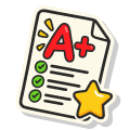 Report card marked A plus